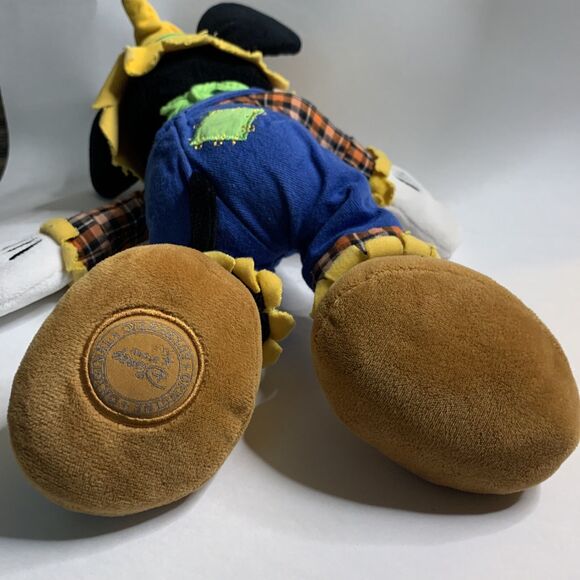 Mickey Mouse Scarecrow Plush Toy Disney Store Stuffed Animal Farmer Fall Autumn - Picture 4 of 12